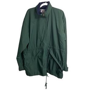 Vintage‎ Champion Men’s Full Zip Windbreaker Jacket Packable Collar Green Large